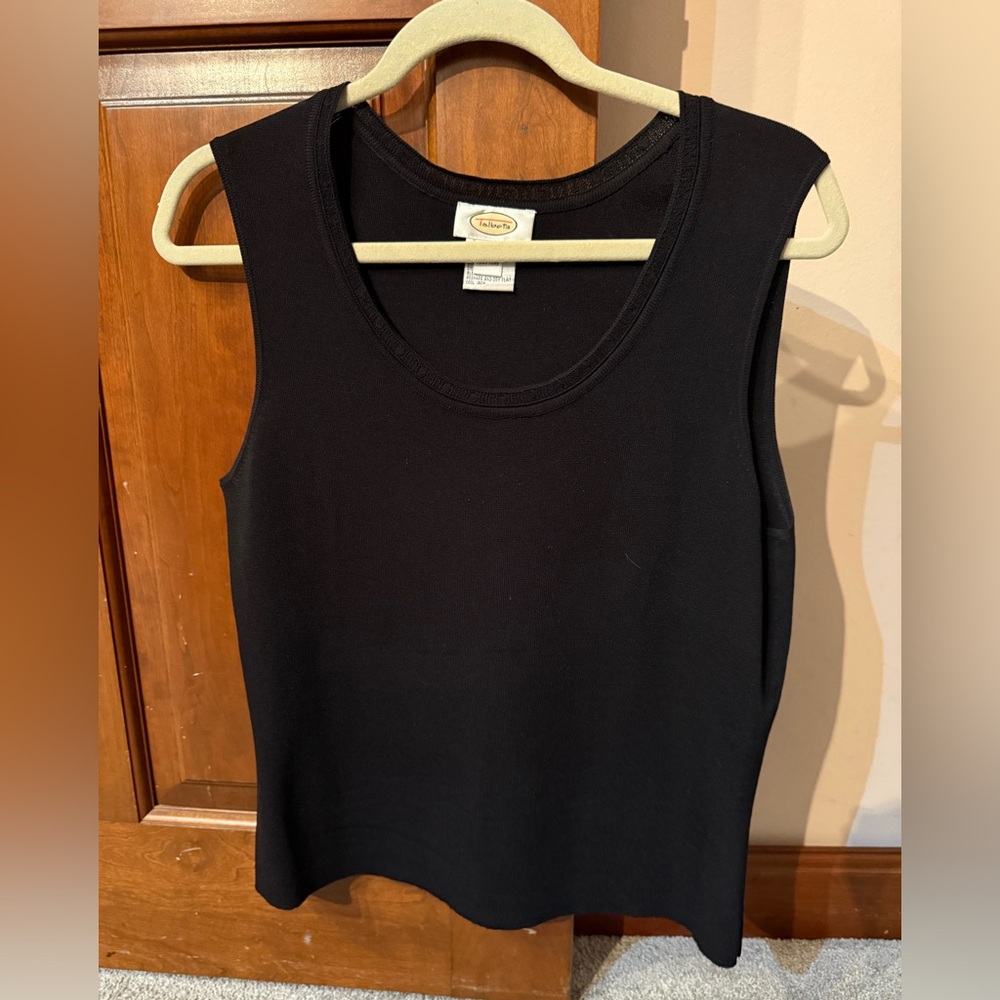 Talbots Black Scoop Neck Tank Top Size L. Gently Worn
